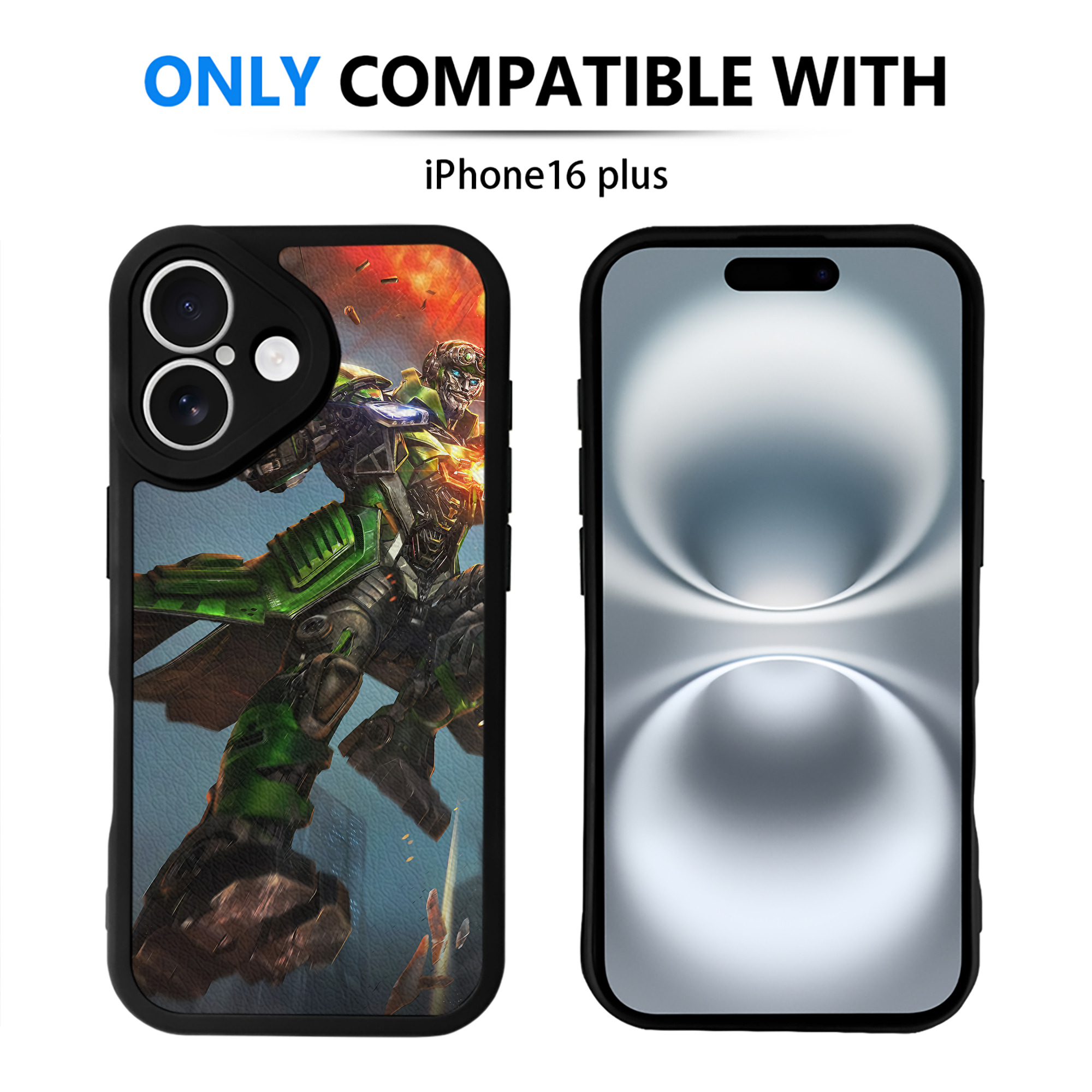 （画像用） Transformers トランスフォーマー 【iPhone 16シリーズ対応】シリコンスマホケース（レザー調） 材質：シリコン